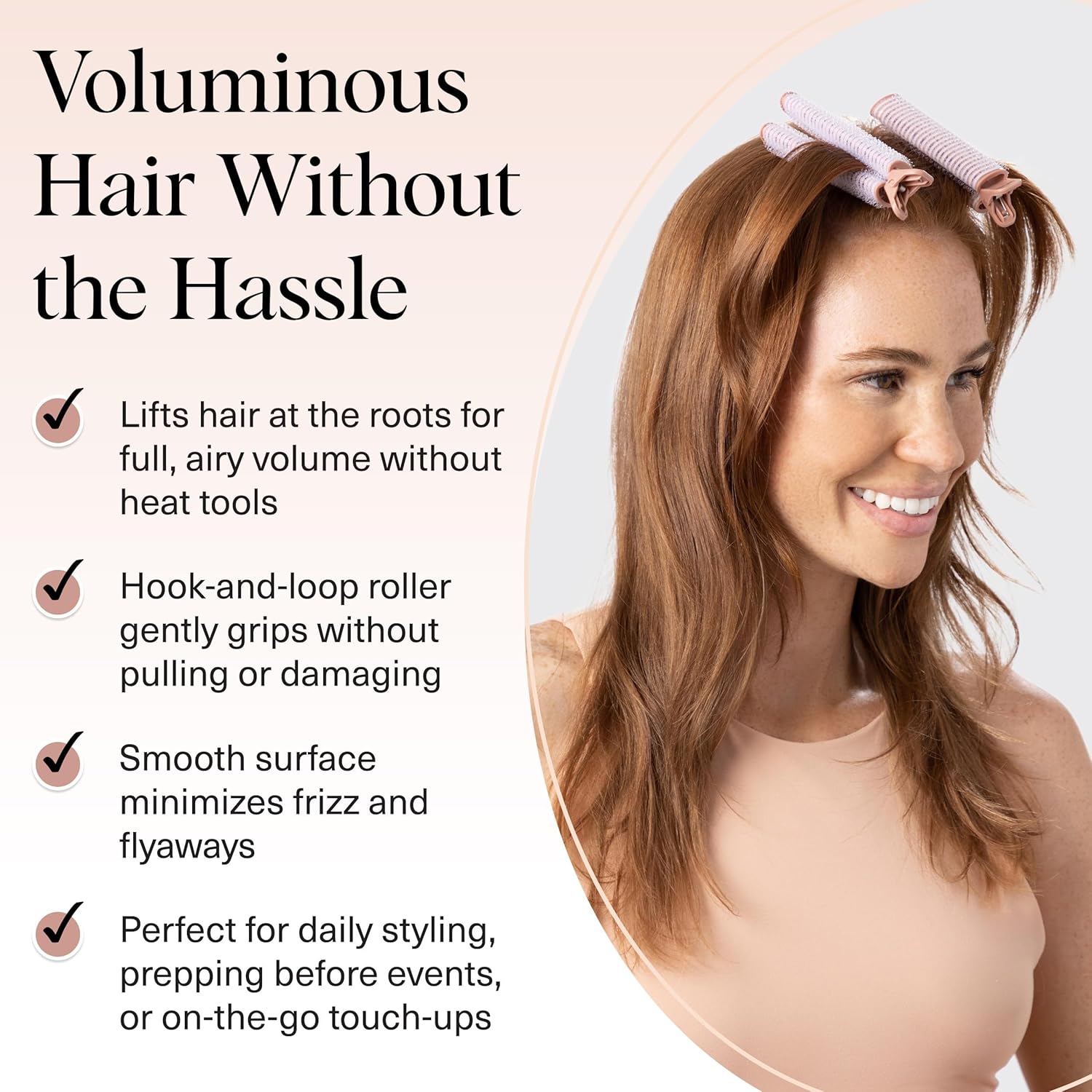 satin-like roller surface that glides to reduce frizz