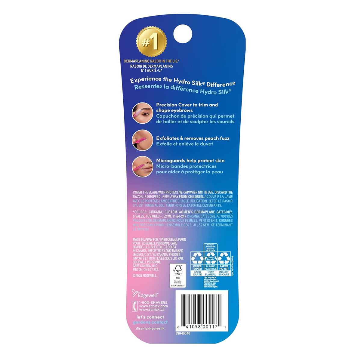 Schick Hydro Silk Touch-Up Dermaplaning Tool — One-Step Multi-Tool to Replace Three Bulky Beauty Items