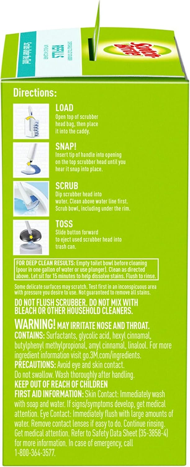 Scotch-Brite Disposable Toilet Scrubber Refills – Septic-Safe Toilet Bowl Scrubbing Without Harsh Chemical Fumes