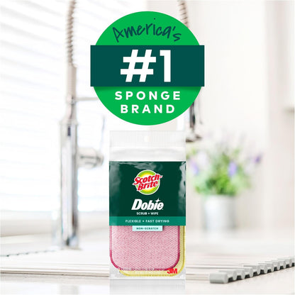 Scotch-Brite Dobie Cloths for Homes with Kids and Pets, Gentle Reusable Kitchen Sponge Alternative