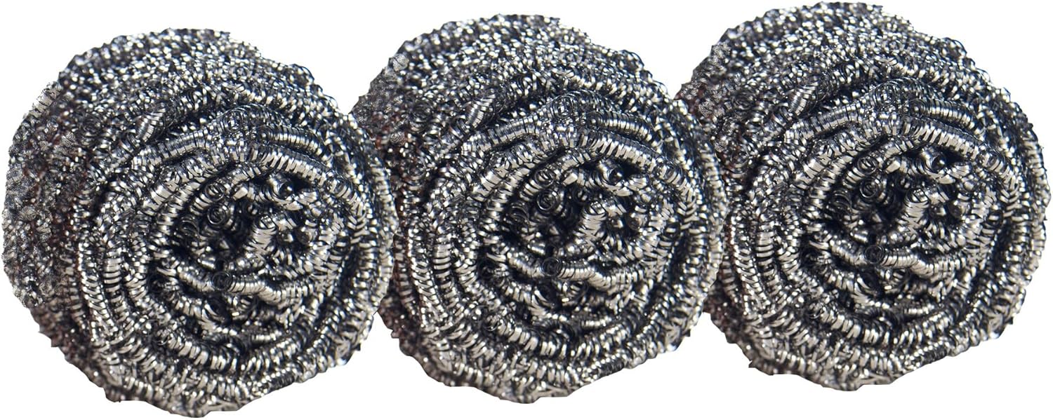 Scotch-Brite Heavy-Duty Grill Scrubbers for Patio and Picnic Cleanup, Reusable Scouring Pads for Cast Iron and Grates 3 Pack