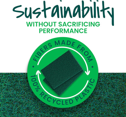 Scotch-Brite Heavy Duty Scouring Pad 8 Pack – Garage and Workshop Scrubber for Tools, Workbenches, and DIY Projects