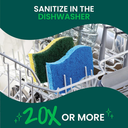 Scotch-Brite Heavy Duty Scrub Sponge – Dishwasher-Safe Sponge Sanitized Up to 20 Times for Hygienic Reuse