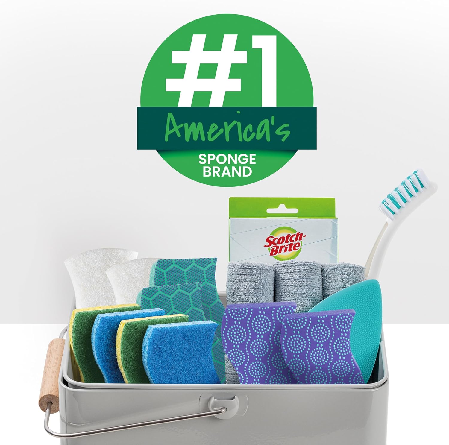 Scotch-Brite Heavy Duty Scrub Sponge – Dishwasher-Safe Sponge Sanitized Up to 20 Times for Hygienic Reuse