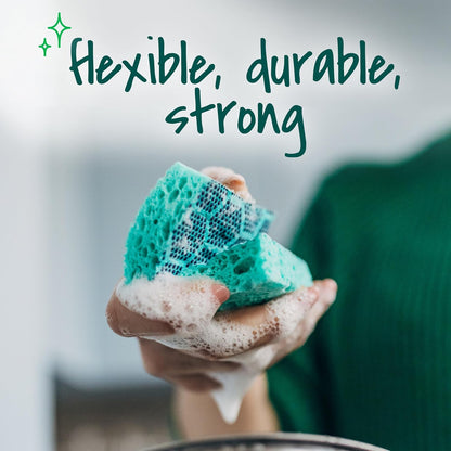 Scotch-Brite Odor Resist Scrub Sponge for Meal Prep Stations, Quick-Clean Heavy Duty Kitchen Sponge