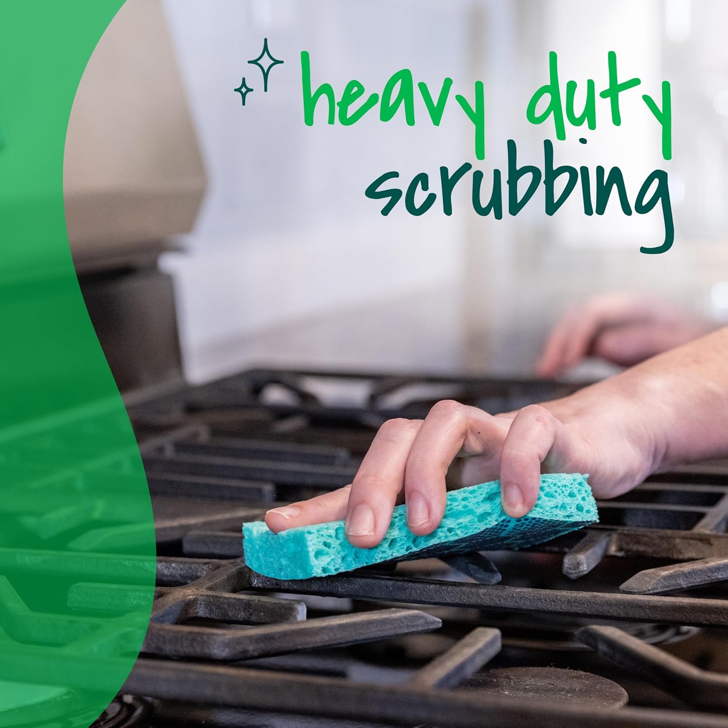 Scotch-Brite Odor Resist Scrub Sponge for Meal Prep Stations, Quick-Clean Heavy Duty Kitchen Sponge