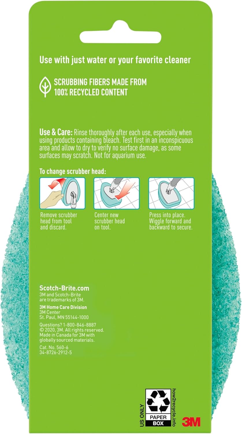 Scotch-Brite Tub & Tile Scrubber Refill Pads – Clean Design Refill Pack for a Modern, Minimalist Bathroom