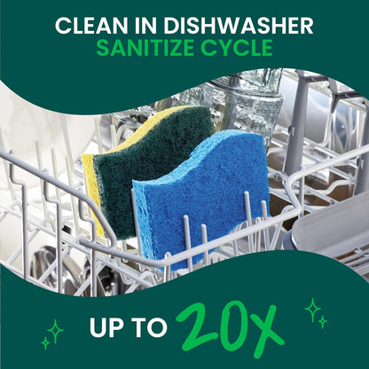 Scotch-Brite Zero Scratch Scrub Sponge – Gentle Dish Scrubber for Glass Cooktops and Delicate Countertops in Busy Homes