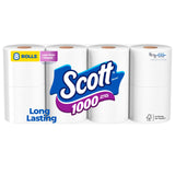 Scott 1000 Toilet Paper – Clean and Simple Tissue for Dorm Rooms and Shared Housing, Bulk 1-Ply