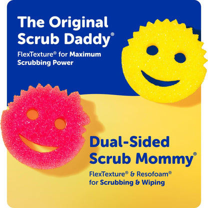 Scrub Daddy Colors Fun Sponge Set – Playful Face Shape Makes Chores Enjoyable for Kids
