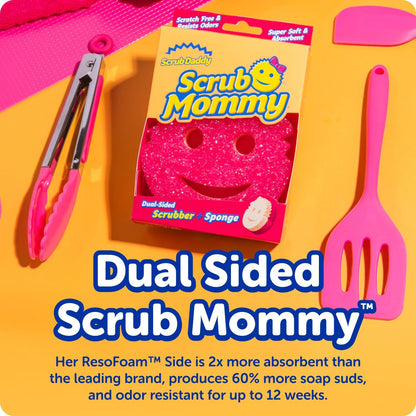 Scrub Daddy Scrub Mommy Odor-Resistant Bundle – Mindful Dishwashing Sponges That Last 12 Weeks