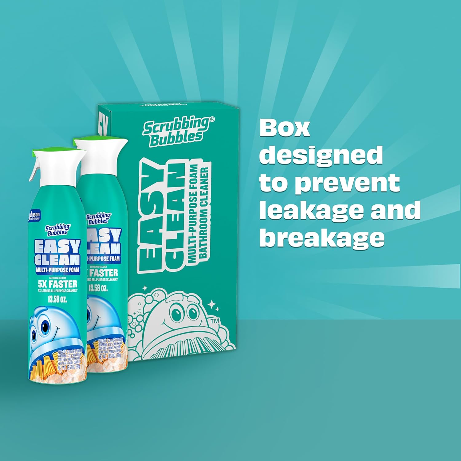 Scrubbing Bubbles Easy Clean Foaming Bathroom Cleaner – One-Bottle Replacement for Cluttered Under-Sink Storage, Multipurpose Foam