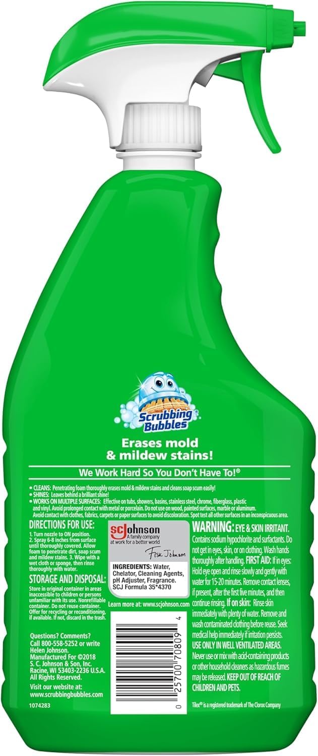 Scrubbing Bubbles Foaming Bleach Bathroom Cleaner — Family-Safe Weekly Reset for Kids' Tub Surround and Shared Bathrooms