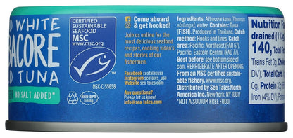 Sea Tales Albacore Tuna No Salt Added – 5 Oz Single Serve Can for Quick Office Lunch Prep
