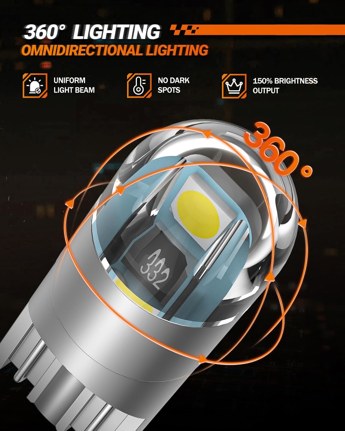 SEALIGHT 194 LED Bulb 6000K White 10-Pack – Crisp Daylight White Interior for Easier Document and Map Reading on the Go