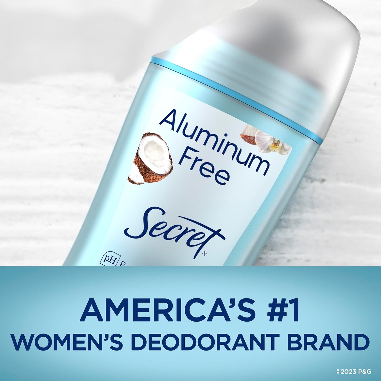 Secret Aluminum Free Deodorant for Women, 48hr Odor Protection, Baking Soda Free Sensitive Skin Formula, Coconut, Rose, Cherry Blossom & White Peach Scents, 2.4 oz (Pack of 4) for Nightly Wind Down and Relaxing Personal Care Routine
