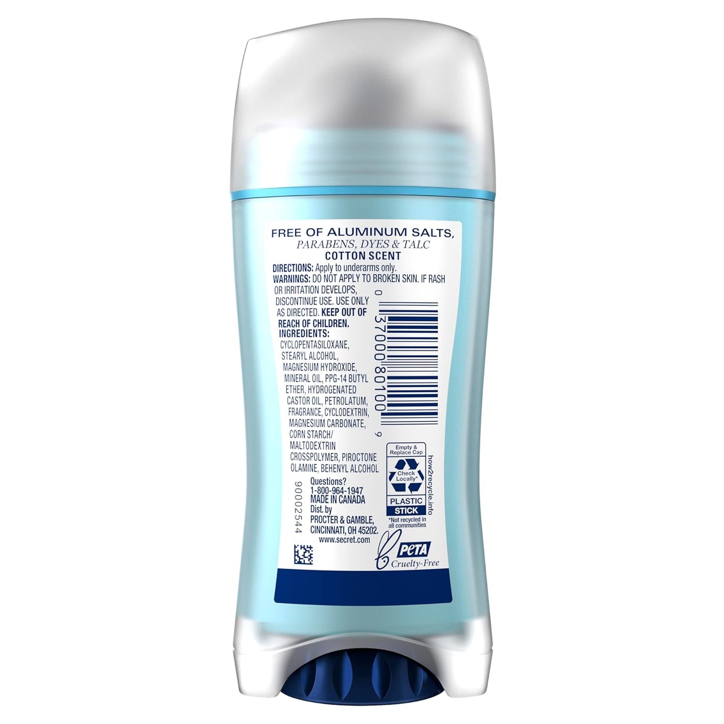 Secret Aluminum Free Deodorant for Women – pH Balanced Freshness for the Calming Bath Time Routine