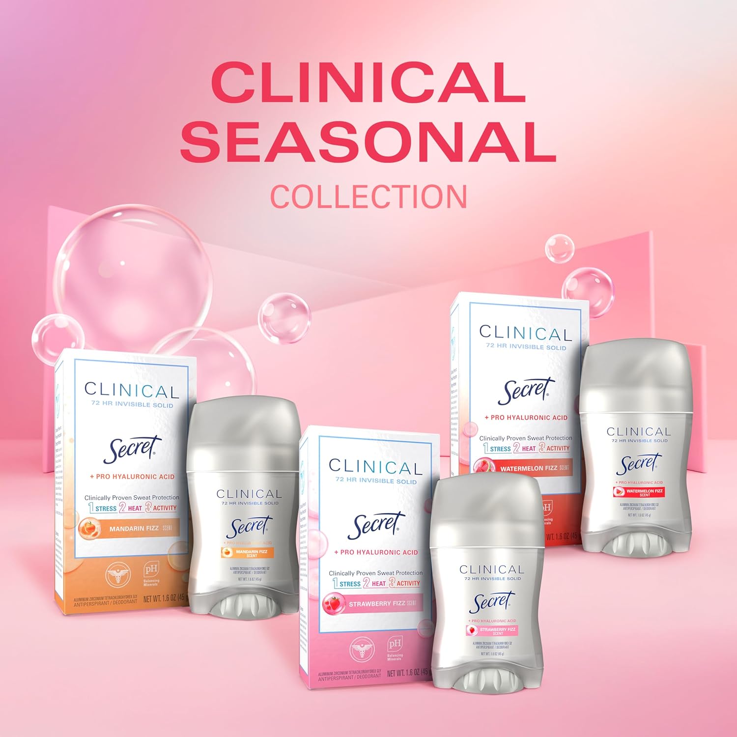 Secret Clinical Strength Antiperspirant for Women – Thoughtful Birthday Gift for Her, 72hr Stress-Sweat Protection with Fizz Scent