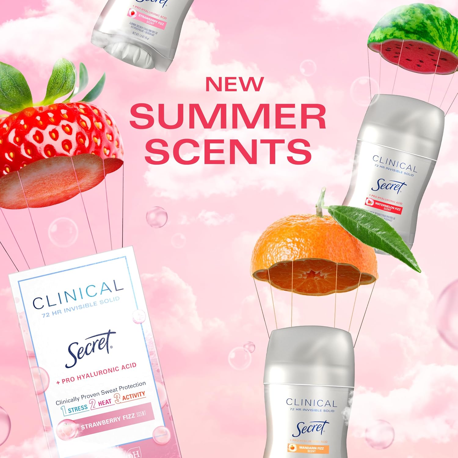 Secret Clinical Strength Antiperspirant for Women – Thoughtful Birthday Gift for Her, 72hr Stress-Sweat Protection with Fizz Scent