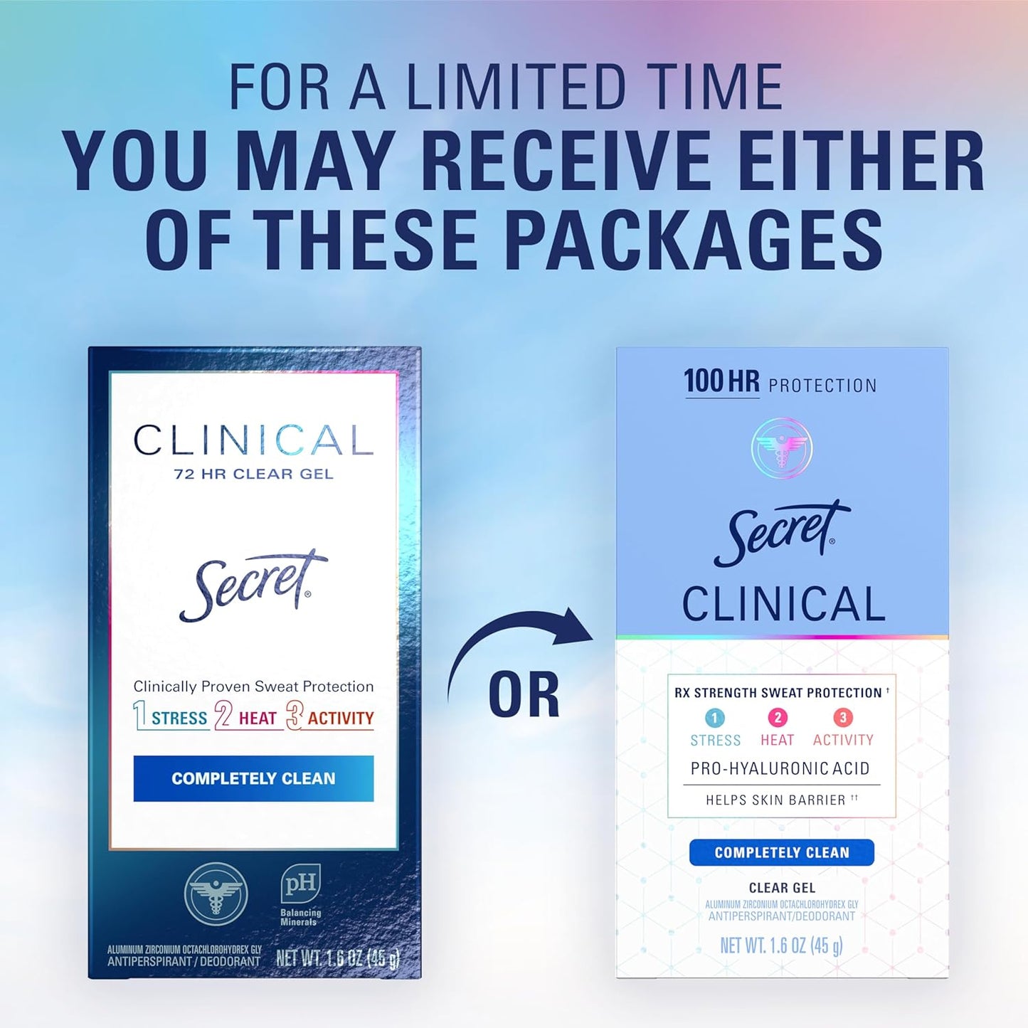 Secret Clinical Strength Clear Gel Antiperspirant – Gym-to-Studio Companion for Active Women, 100HR Workout Protection