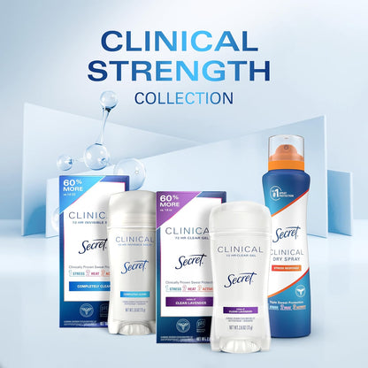 Secret Clinical Strength Dry Spray Antiperspirant for Women – Skin-Friendly PH Balancing Formula, 72hr Odor Control
