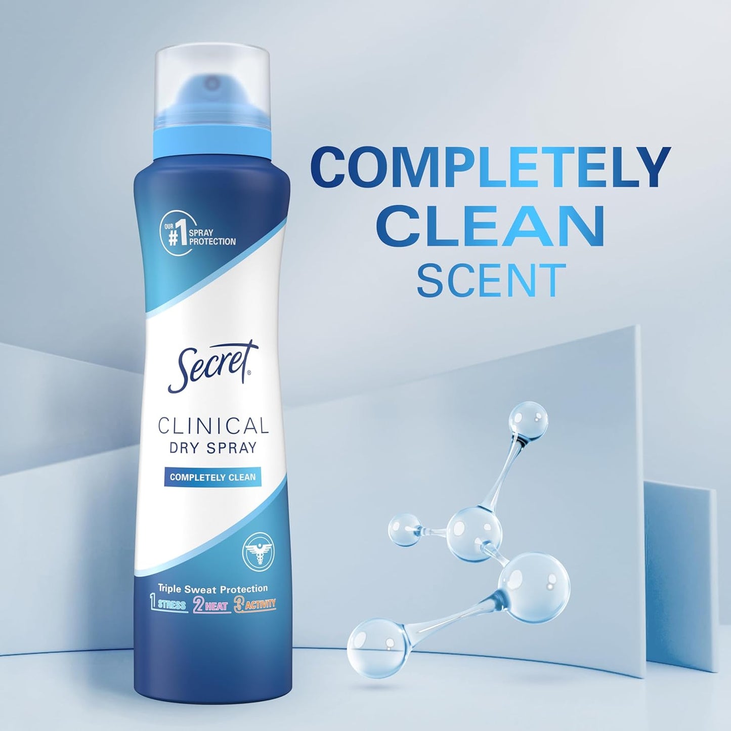 Secret Clinical Strength Dry Spray Antiperspirant for Women – Skin-Friendly PH Balancing Formula, 72hr Odor Control