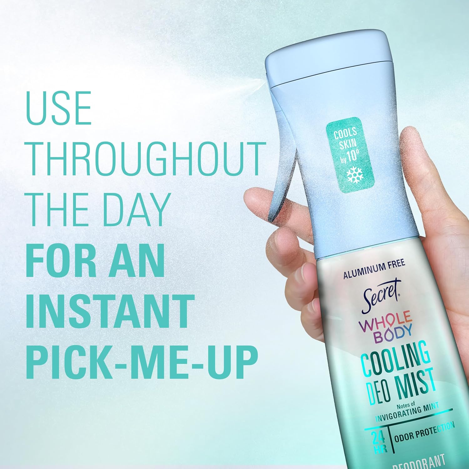 Secret Cooling Body Mist – Skin Safe Aluminum Free Formula for Sensitive Skin, pH Balanced 5.2 fl oz