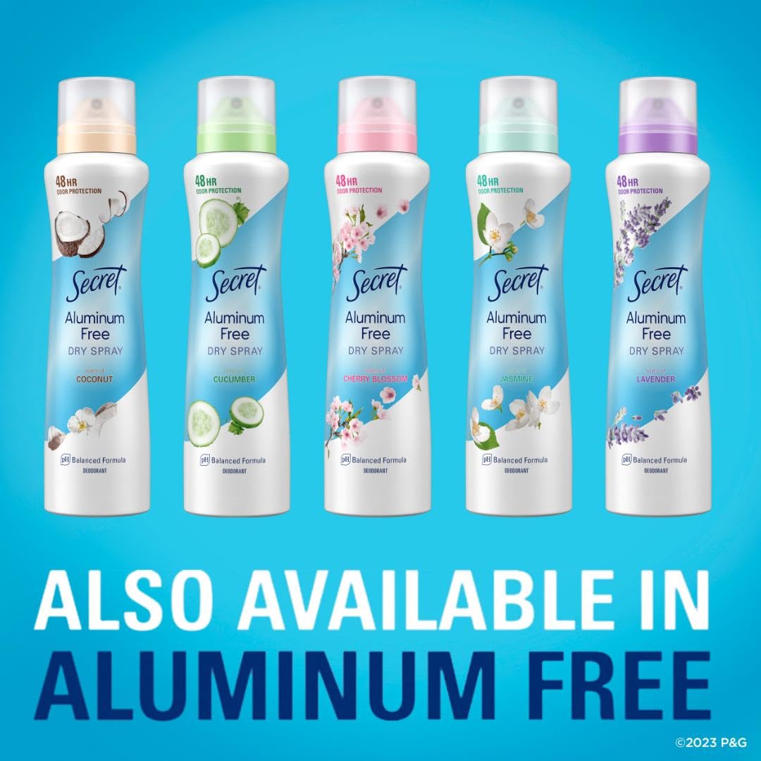 Secret Deodorant Dry Spray – Post-Shower Wind-Down Essential for Sensitive Skin, pH-Balanced Freshness, 4.1 oz Pack of 3