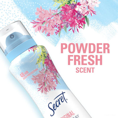 Secret Deodorant Dry Spray – Post-Shower Wind-Down Essential for Sensitive Skin, pH-Balanced Freshness, 4.1 oz Pack of 3