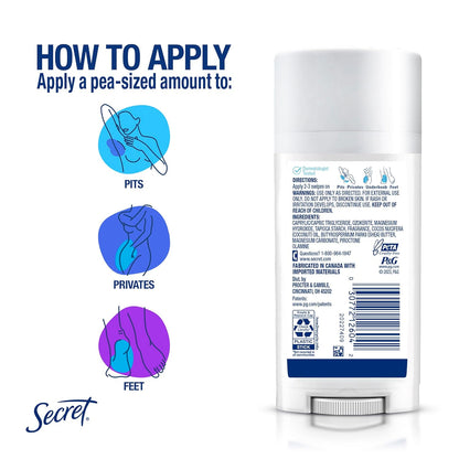 Secret Whole Body Deodorant Stick – Dermatologist and Gynecologist-Tested Deodorant for Sensitive Intimate Areas