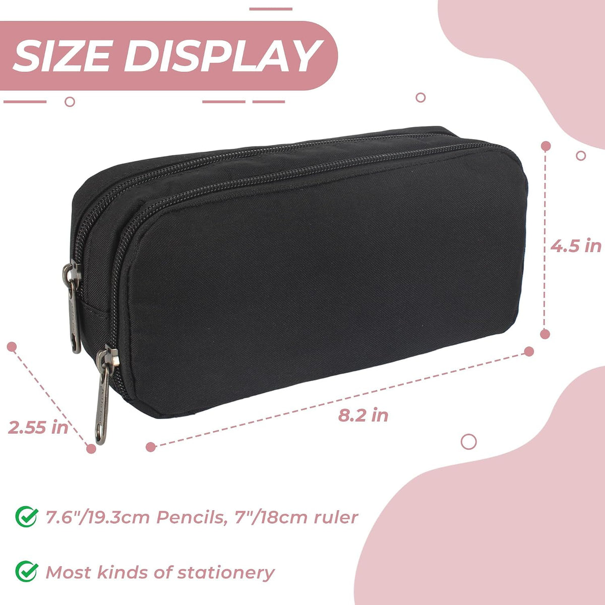 secure zipper closure to prevent items from spilling