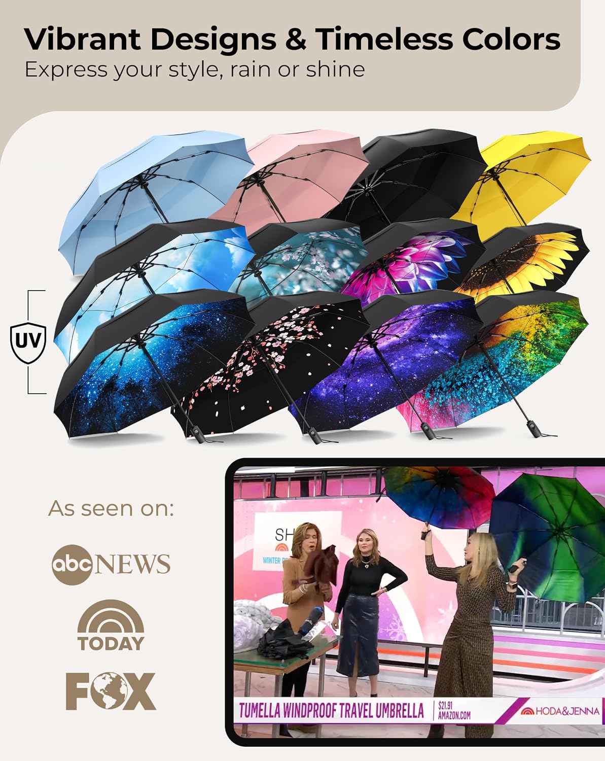 SecureGrip Travel Umbrella – Reliable Storm Cover for Seniors and Daily Commuters, Tested to 100MPH Wind Gusts