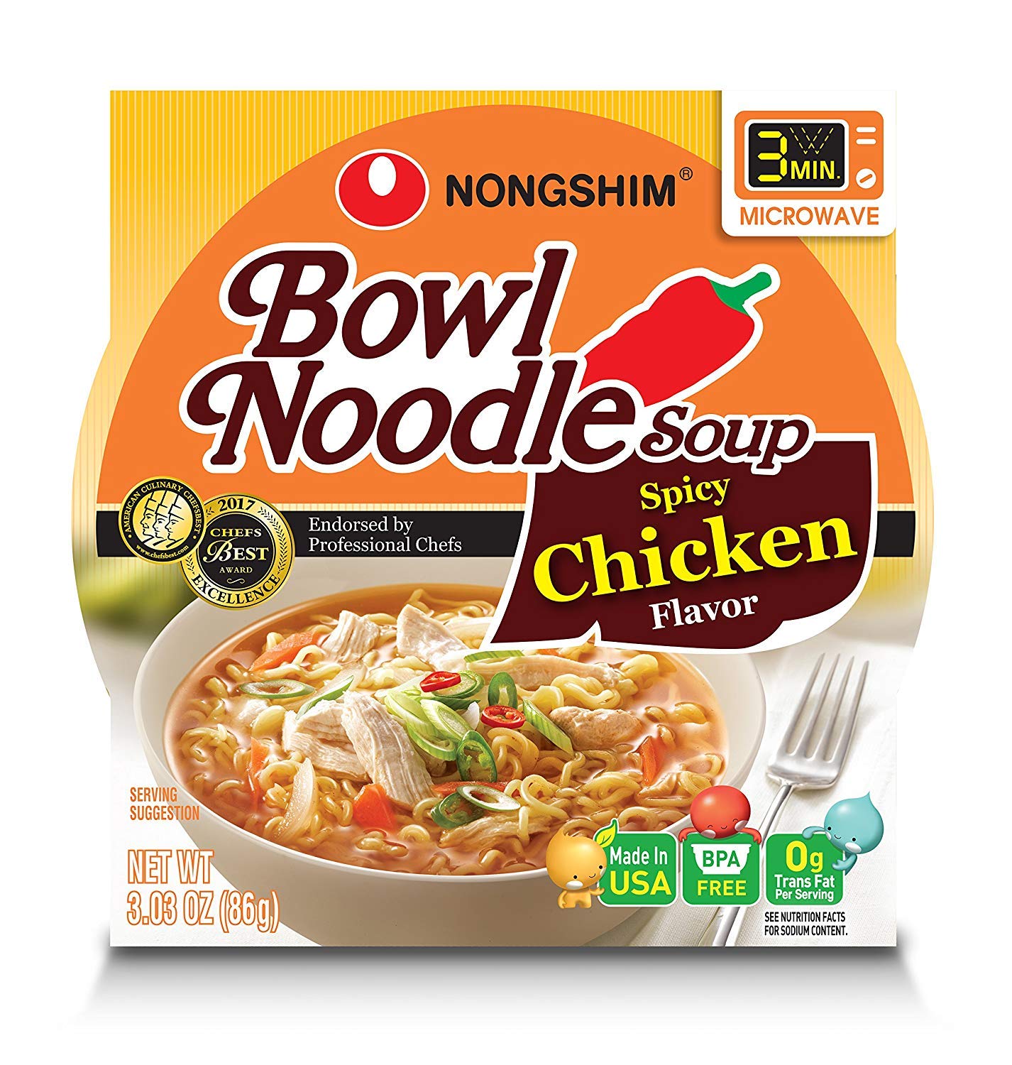 self-contained microwavable bowl ready in minutes