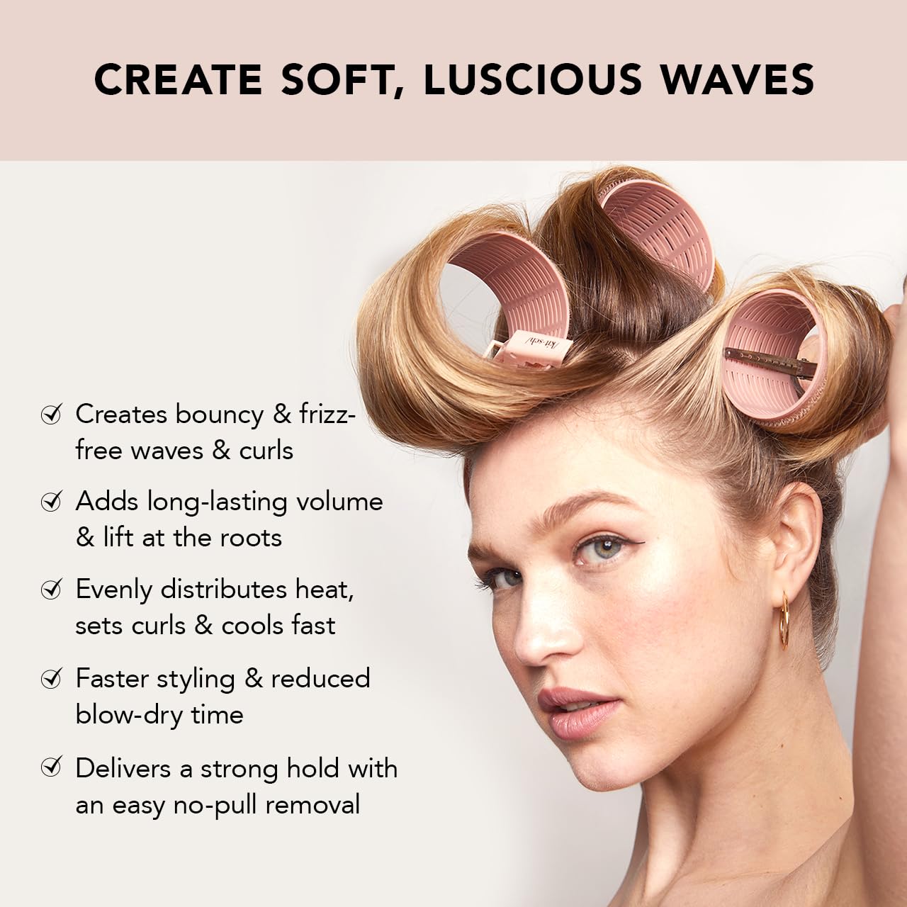 self-grip flocked or textured surface that holds hair in place without clips or pins