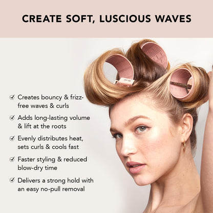 self-grip flocked or textured surface that holds hair in place without clips or pins