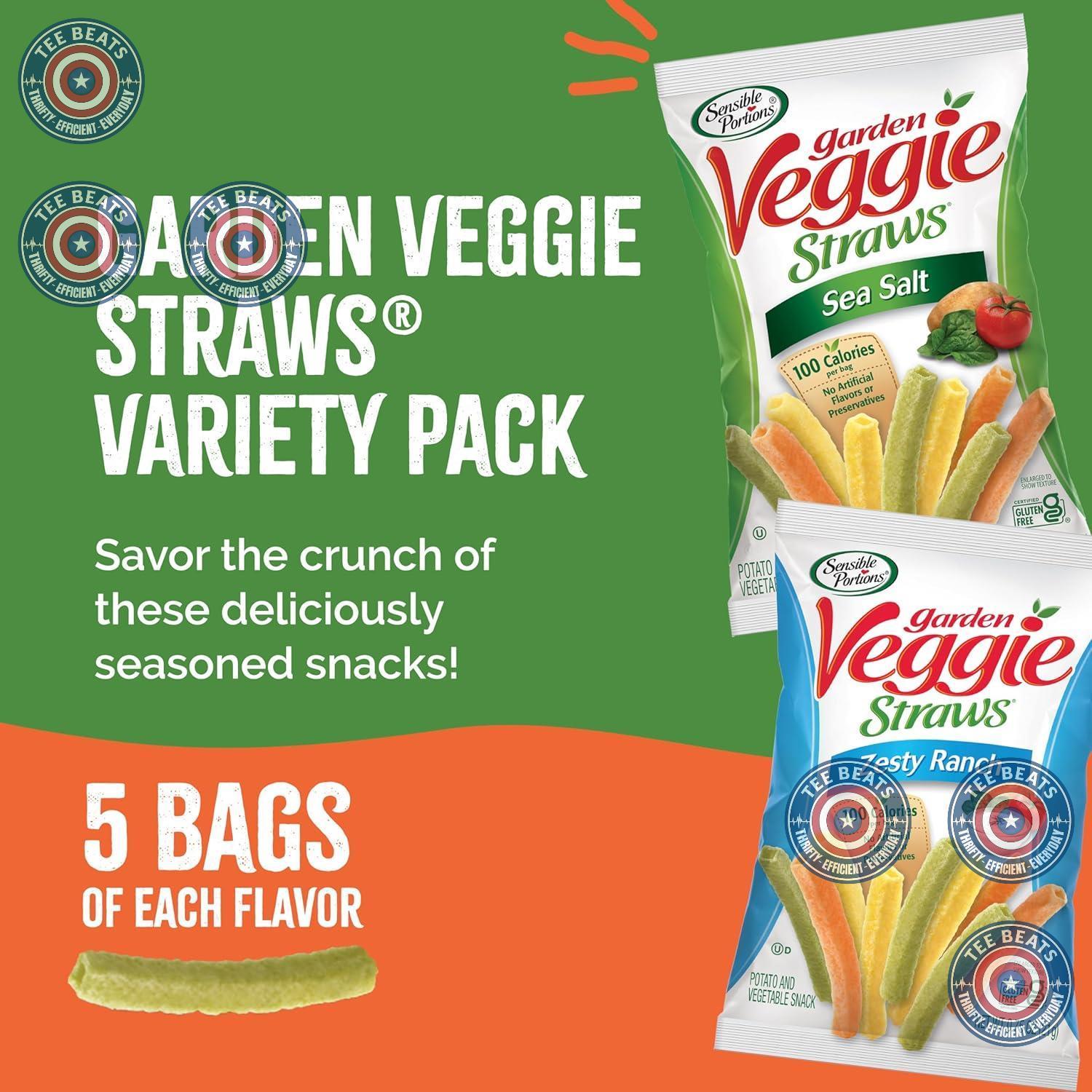 Sensible Portions Veggie Straws – Lunchbox Snack for Kids, Gluten-Free Chips for School and Playdates
