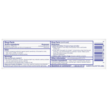 Sensodyne Cavity + Sensitivity Toothpaste – Safe Daily Switch from Standard Fluoride Paste, Enamel Protection for Aging Adults