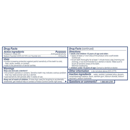 Sensodyne Cavity + Sensitivity Toothpaste – Safe Daily Switch from Standard Fluoride Paste, Enamel Protection for Aging Adults