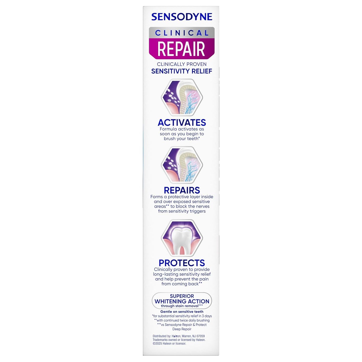 Sensodyne Clinical Repair Whiten & Shine – Clinical-Grade Whitening Toothpaste, Luxury Multi-Pack