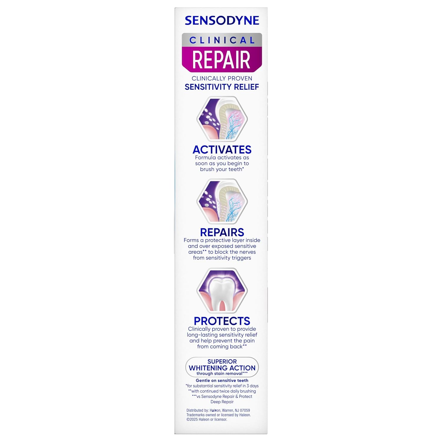 Sensodyne Clinical Repair Whiten & Shine – Clinical-Grade Whitening Toothpaste, Luxury Multi-Pack