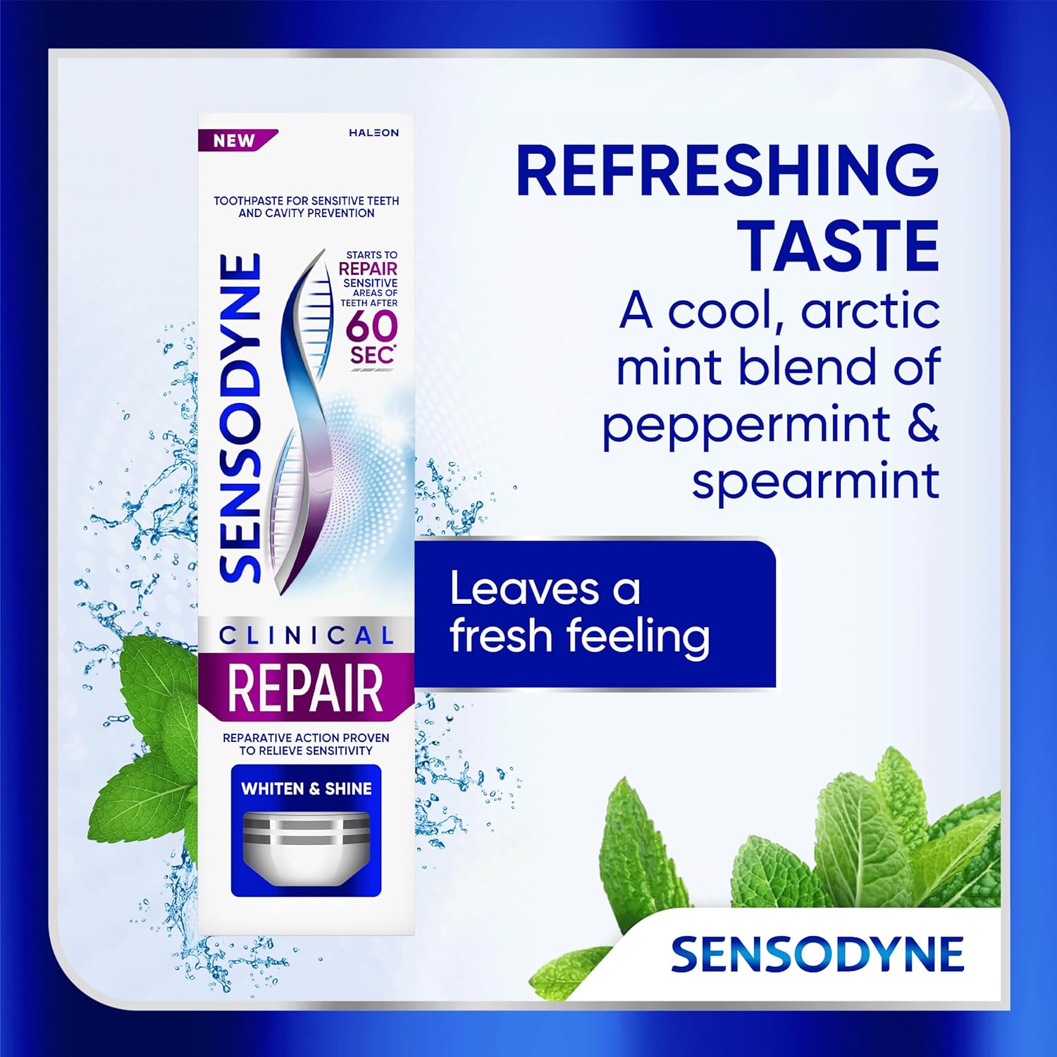Sensodyne Clinical Repair Whiten & Shine – Clinical-Grade Whitening Toothpaste, Luxury Multi-Pack