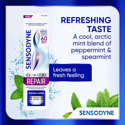 Sensodyne Clinical Repair Whiten & Shine Toothpaste – Housewarming Present for Friends Who Love Coffee, 2.3 oz