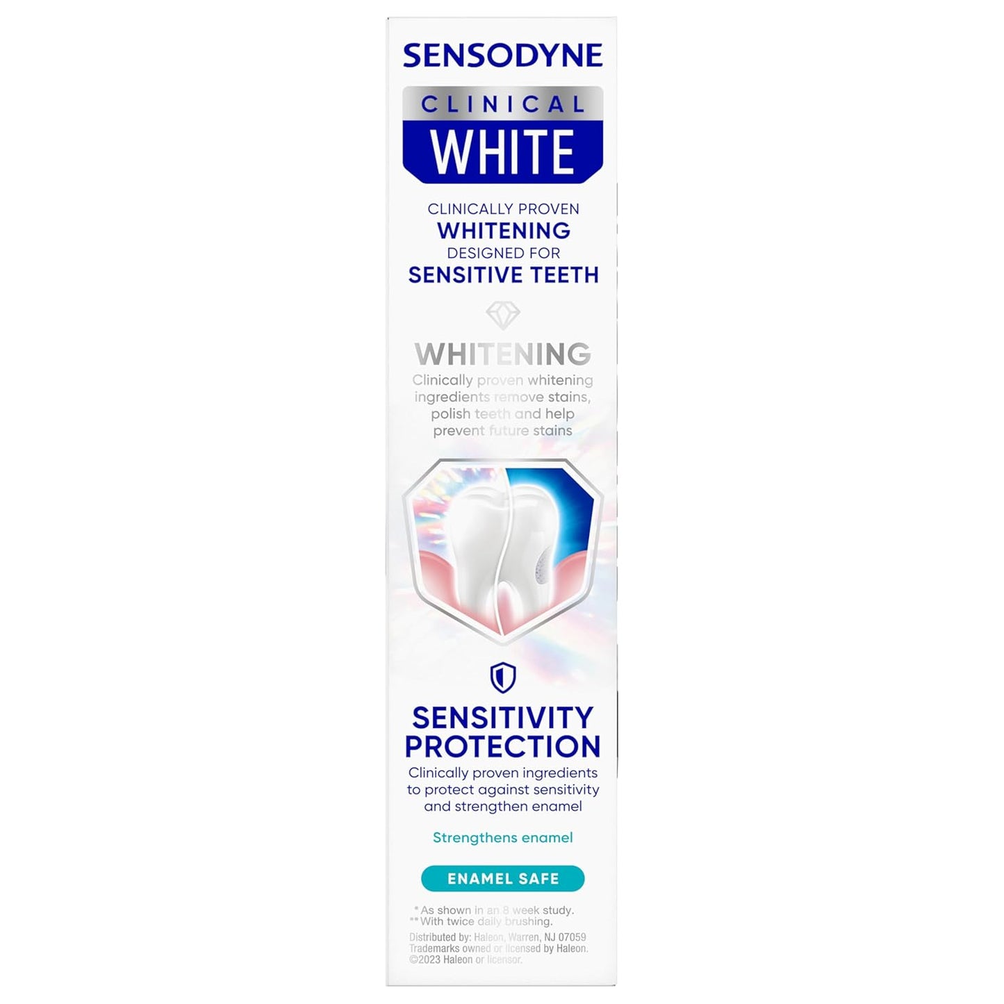 Sensodyne Clinical White Toothpaste – Self-Care Enamel Strengthening for Sensitive Teeth at Home