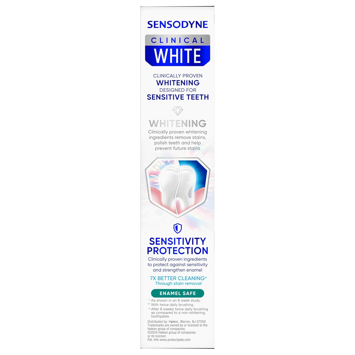 Sensodyne Clinical White – Uncluttered Whitening Toothpaste, No Peroxide, Pure Results, 3 Tubes