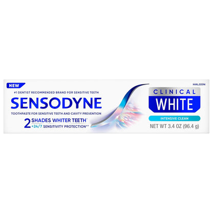 Sensodyne Clinical White – Uncluttered Whitening Toothpaste, No Peroxide, Pure Results, 3 Tubes
