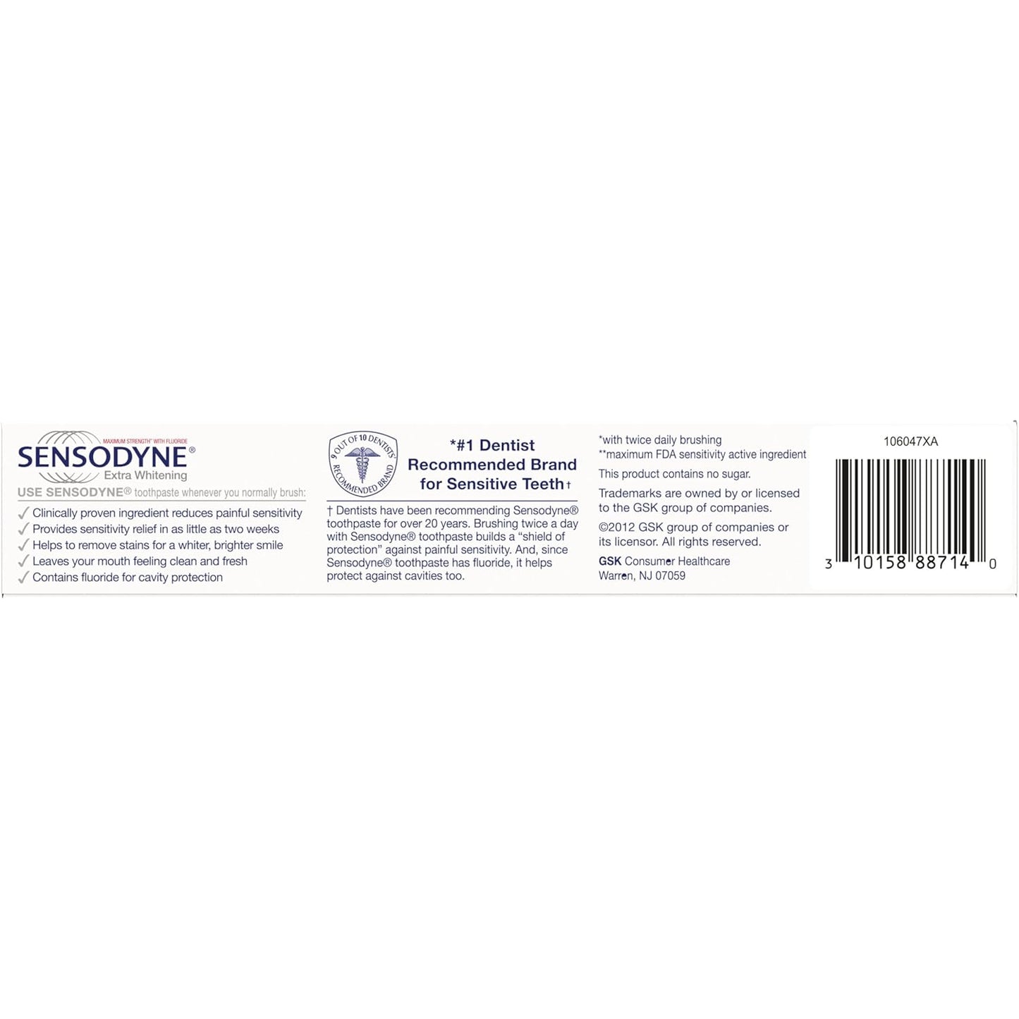 Sensodyne Extra Whitening Toothpaste for Sensitive Teeth – Tartar Control & Gentle Whitening for Safer Daily Brushing