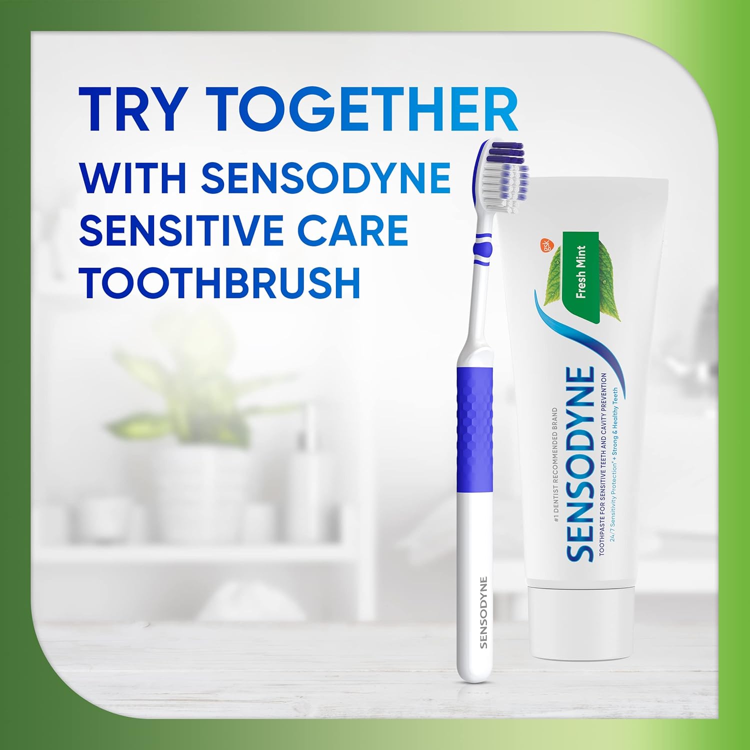 Sensodyne Fresh Mint Toothpaste for Sensitive Teeth – Soothing Morning and Nighttime Brushing Ritual with Cavity Protection, Pack of 2