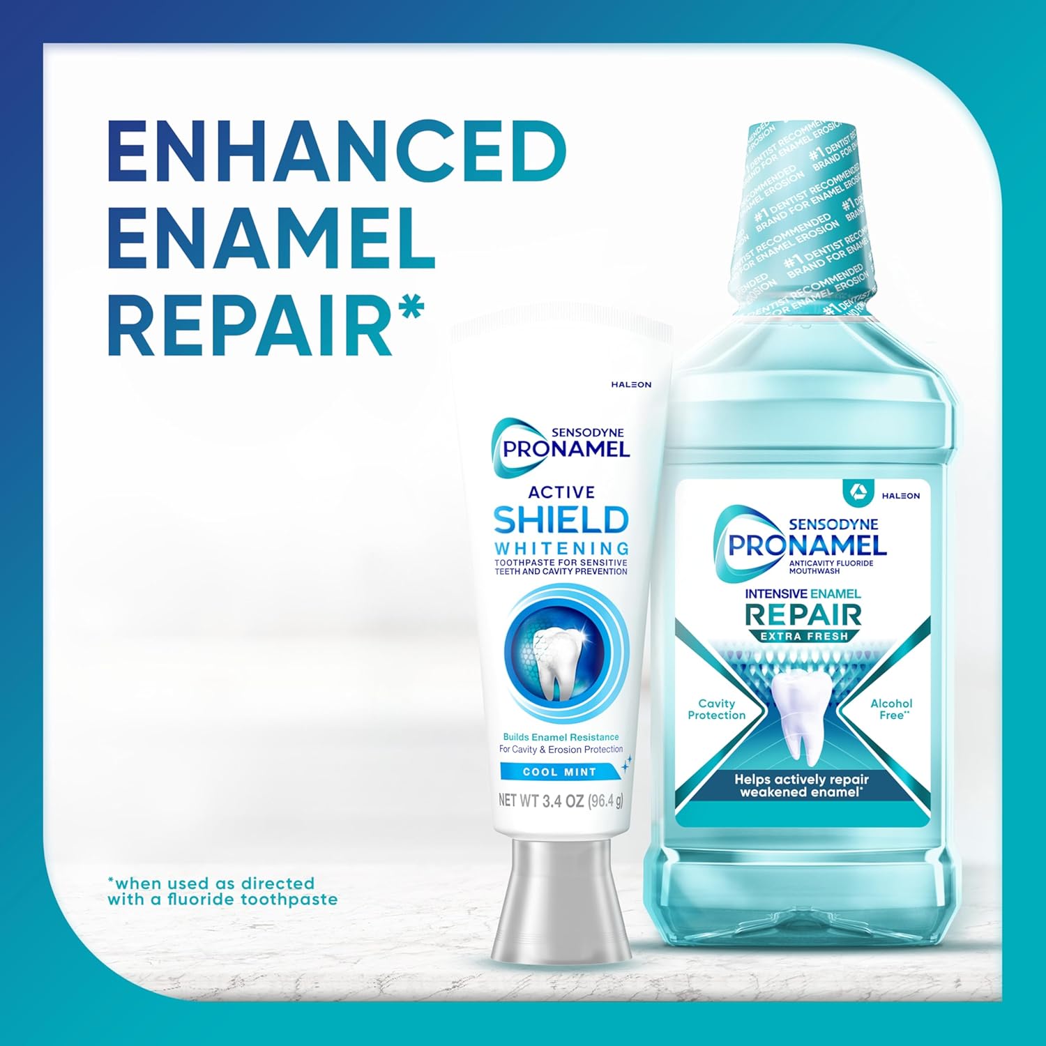 Sensodyne Pronamel Active Shield Whitening Toothpaste, Cool Mint – Clinically Proven 2x Acid Resistance Against Dietary Erosion, 3.4 oz (Pack of 3)