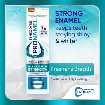 Sensodyne Pronamel Clinical Enamel Strength Toothpaste Dentist Trusted Safety Formula, Deep Clean Acid Erosion Defense for the Whole Family