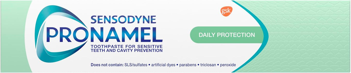 Sensodyne Pronamel Daily Protection Enamel Toothpaste for Sensitive Teeth - Mint Essence, 4 oz (Pack of 3) to Re-mineralize Acid-Weakened Enamel in Your Self-Care Routine